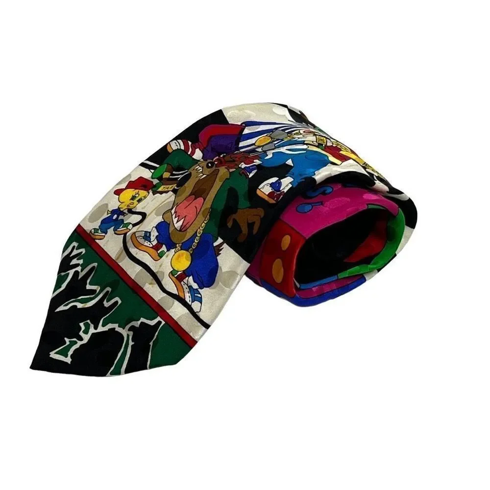 Vintage Looney Tunes silk tie “rappin tunes” 1993